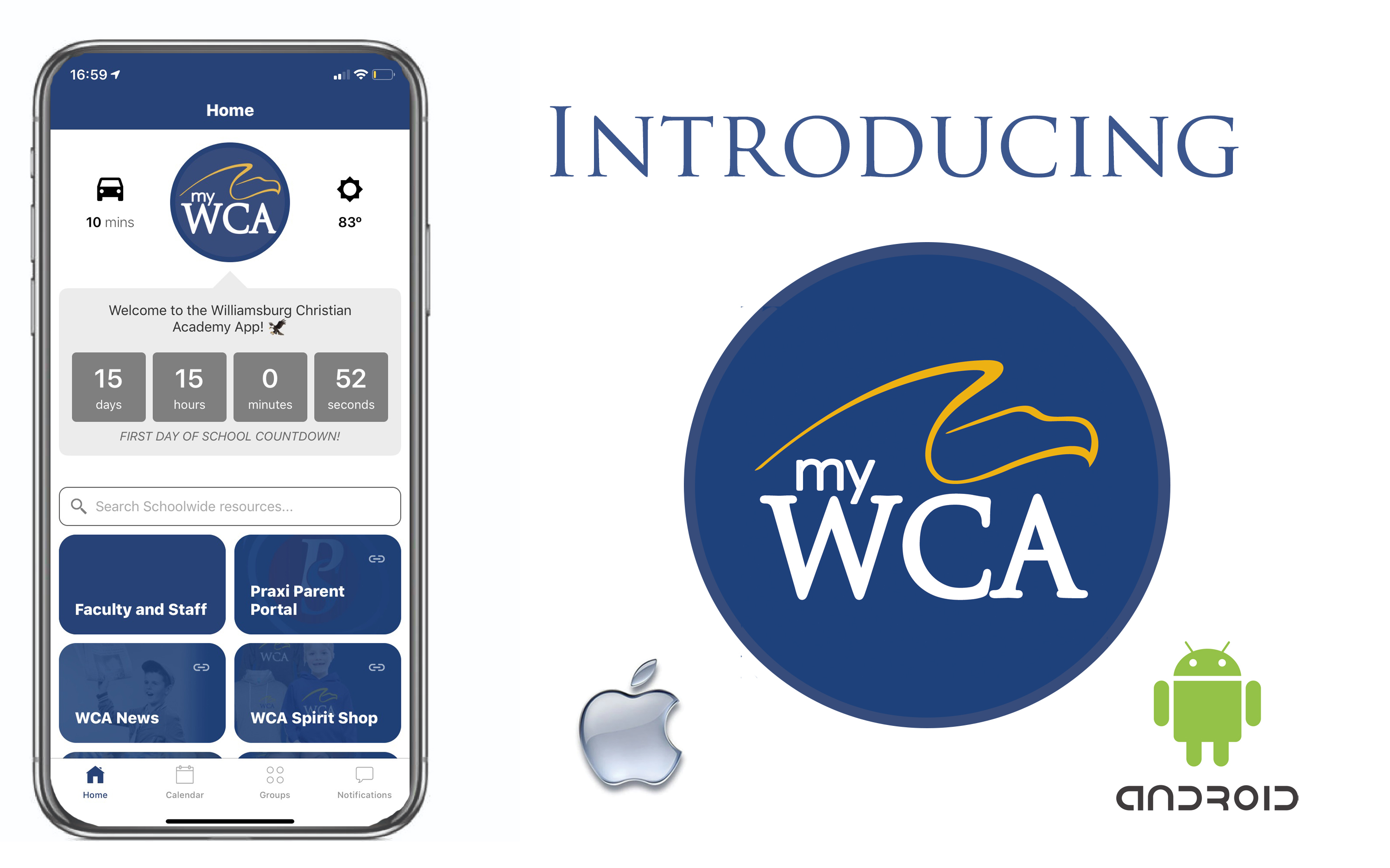 Williamsburg Christian Academy Rolls Out New Mobile App quot myWCA